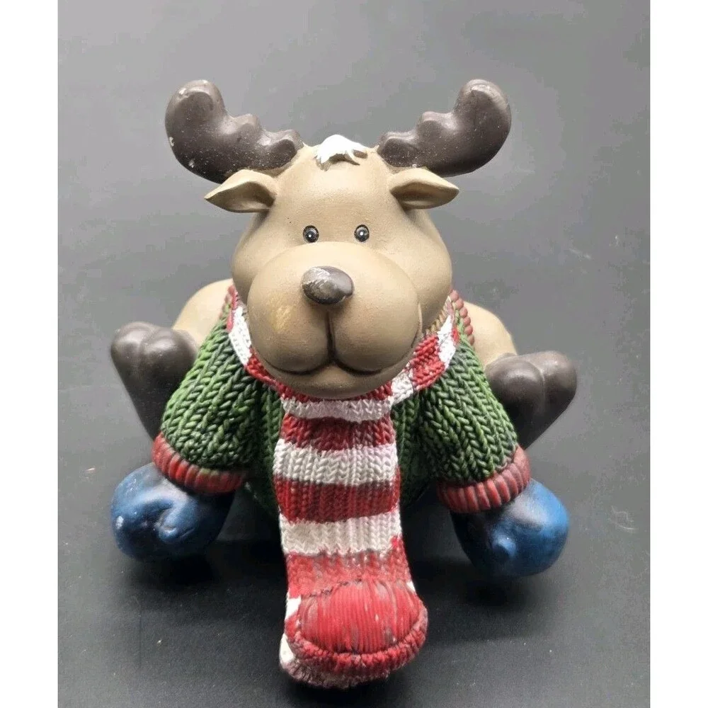 Holiday Moose Figural Christmas Stocking Hanger